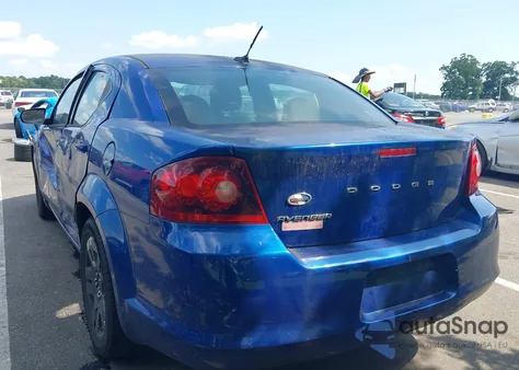 2013 Dodge Avenger Se из США, поврежденный, VIN 1C3CDZAB9DN700926